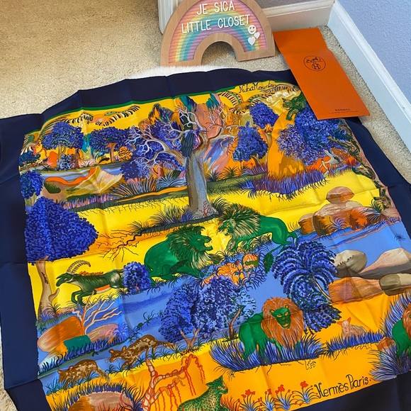 🎀 Hermès Nuba Mountain Scarf w/ Box -Unused - Picture 3 of 8